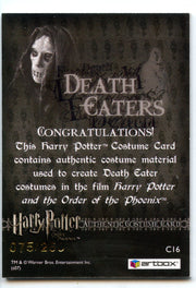 Harry Potter Order of Phoenix Death Eater Costume Card HP C16 #075/260   - TvMovieCards.com
