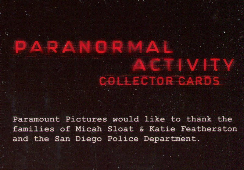 Paranormal Activity Movie Base Card Set 50 Cards Breygent 2010   - TvMovieCards.com