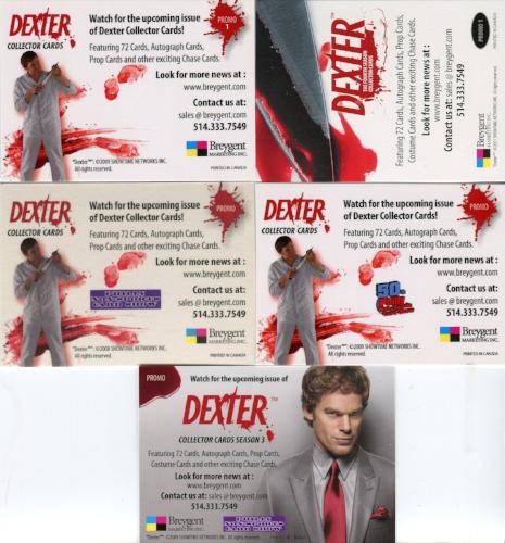 Dexter Mixed Seasons Promo Card Lot 5 Cards   - TvMovieCards.com