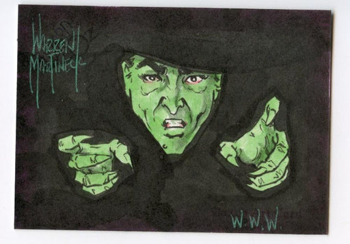 Wizard of Oz Sketch Card by Warren Martineck Wicked Witch Color   - TvMovieCards.com