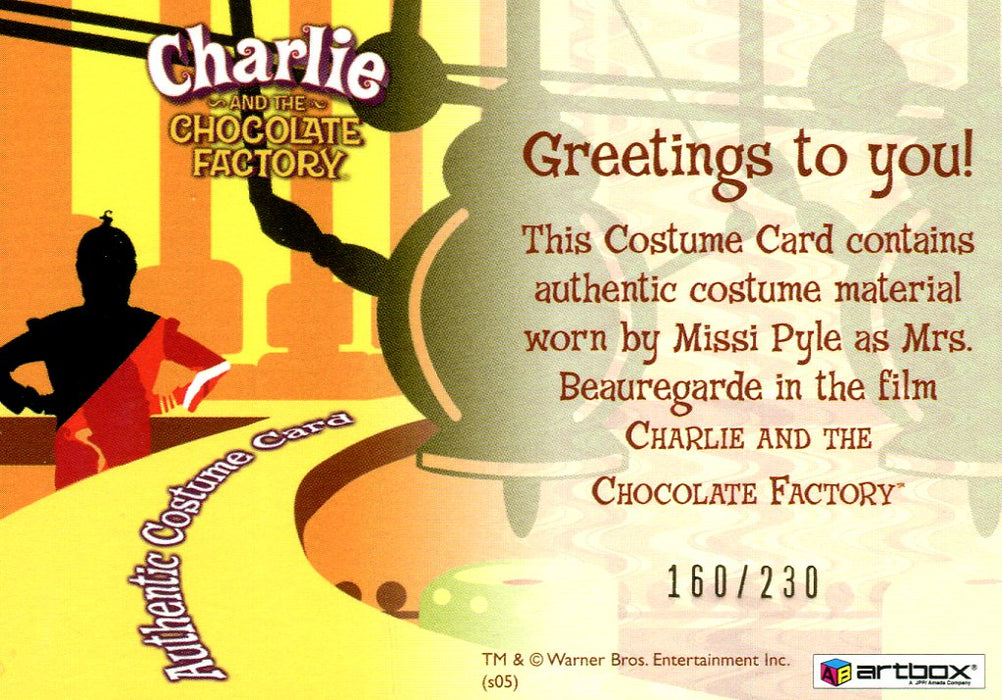 Charlie & Chocolate Factory Missy Pyle as Mrs. Beauregarde Costume Card #160/230   - TvMovieCards.com