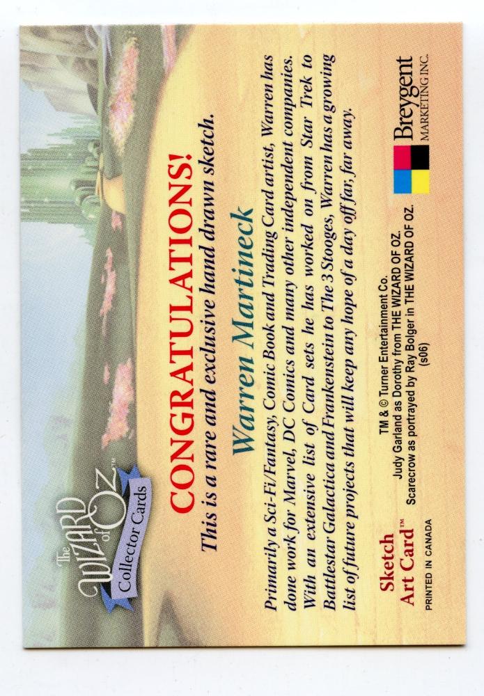 Wizard of Oz Sketch Card by Warren Martineck Wicked Witch   - TvMovieCards.com