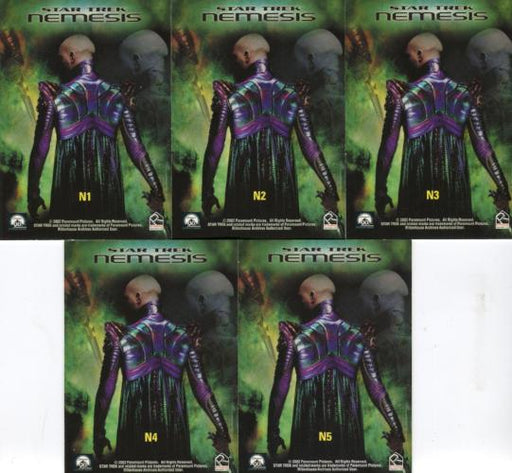 Star Trek Enterprise Season 1 Nemesis Preview Card Set N1 thru N5 2002 - TvMovieCards.com