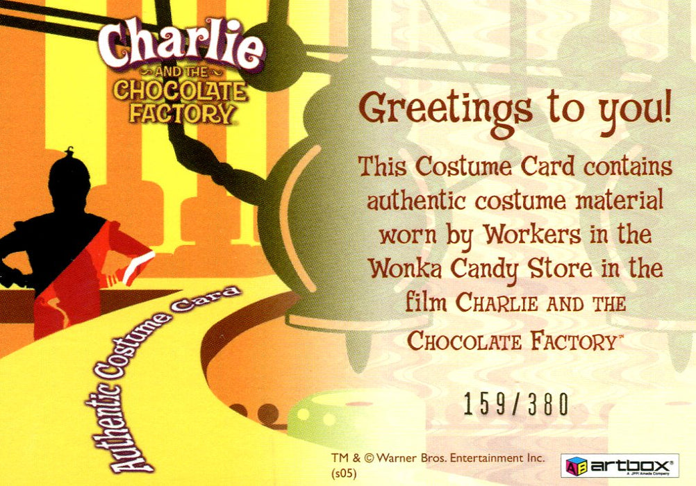 Charlie & Chocolate Factory Wonka Candy Store Workers Costume Card #159/380   - TvMovieCards.com