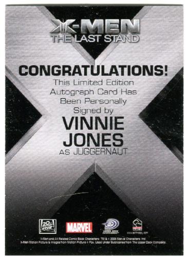 X-Men The Last Stand Autograph Card Vinnie Jones as Juggernaut   - TvMovieCards.com