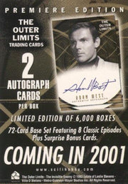Outer Limits Premiere Edition Promo Card (2 Autograph Cards Back)   - TvMovieCards.com