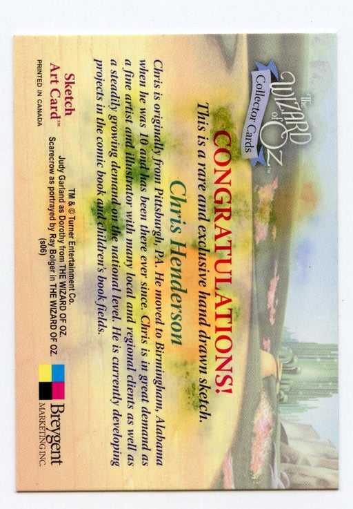 Wizard of Oz Sketch Card by Chris Henderson Scarecrow Color   - TvMovieCards.com