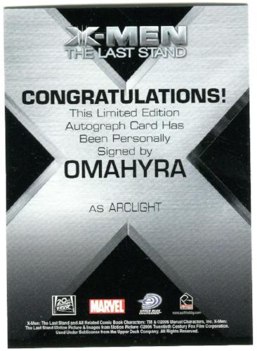 X-Men The Last Stand Autograph Card Omahyra as Arclight   - TvMovieCards.com