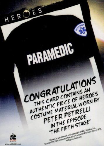 Heroes Archives Peter Petrelli Costume Card   - TvMovieCards.com