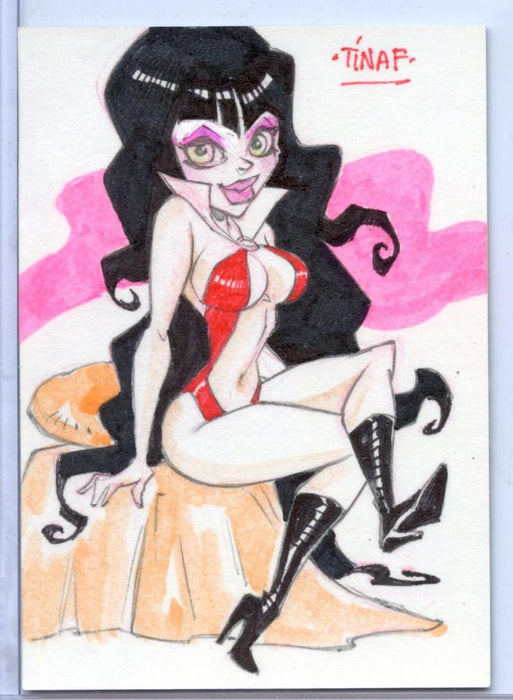 Vampirella New Series Sketch Card Sketchafex by Tina Francisco   - TvMovieCards.com