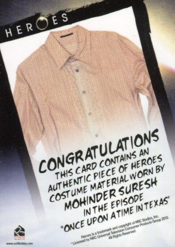 Heroes Archives Mohinder Suresh Costume Card   - TvMovieCards.com
