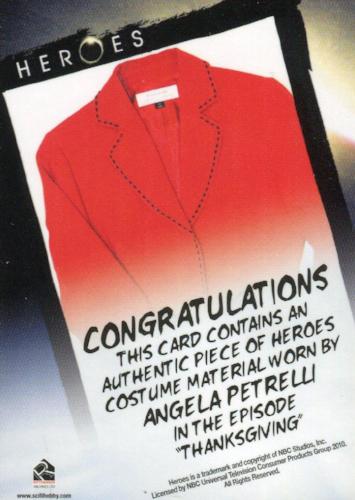 Heroes Archives Angela Petrelli Costume Card   - TvMovieCards.com