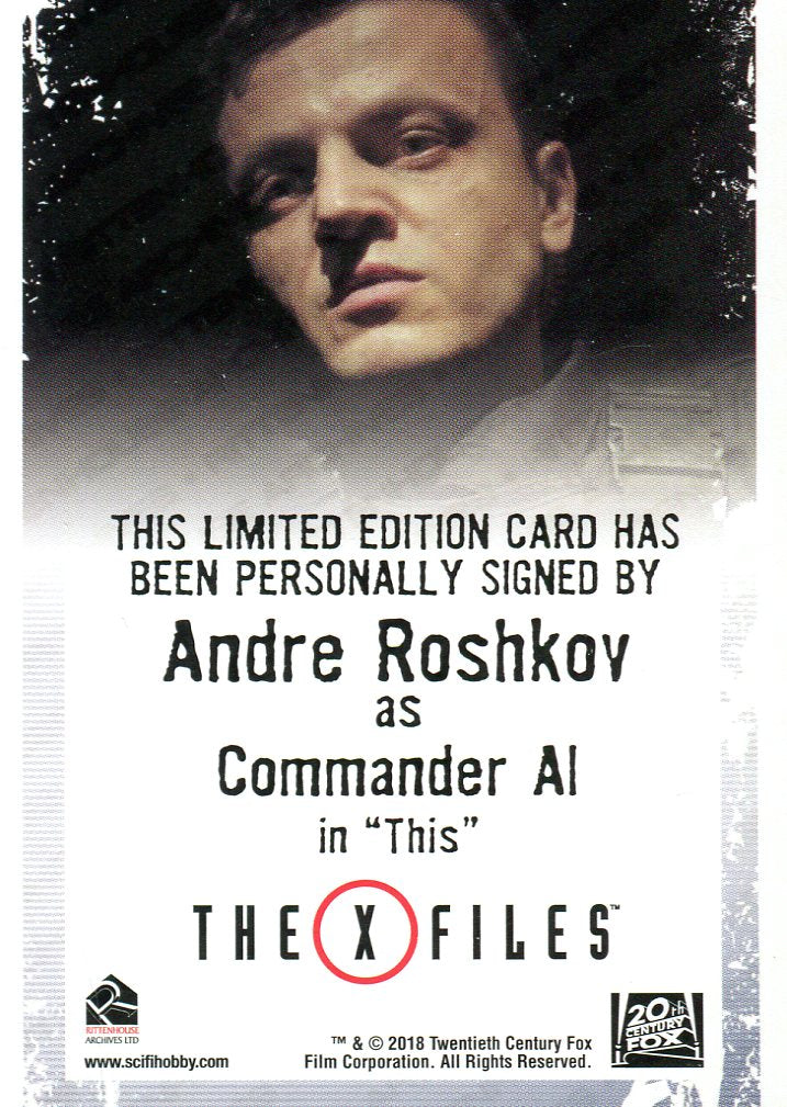 X-Files Seasons 10 & 11 Andre Roshkov as Commander Al Autograph Card   - TvMovieCards.com