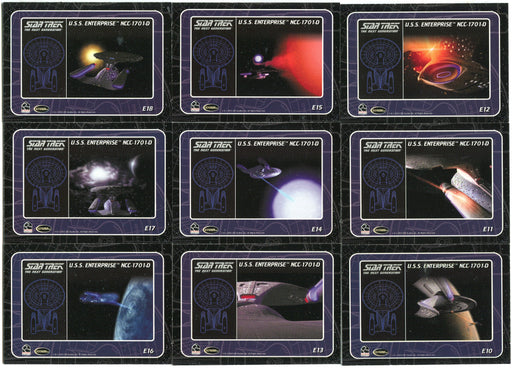 Star Trek TNG Complete 2 USS Enterprise NCC 1701-D Chase Card Set E10 - E18 - TvMovieCards.com