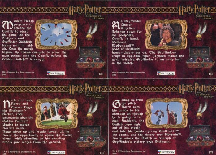 Harry Potter and the Sorcerer's Stone Box Topper Chase Card Set 4 Cards   - TvMovieCards.com