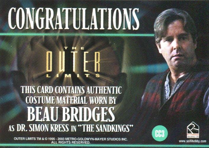 Outer Limits Sex, Cyborgs & Science Fiction Beau Bridges Costume Card CC3   - TvMovieCards.com