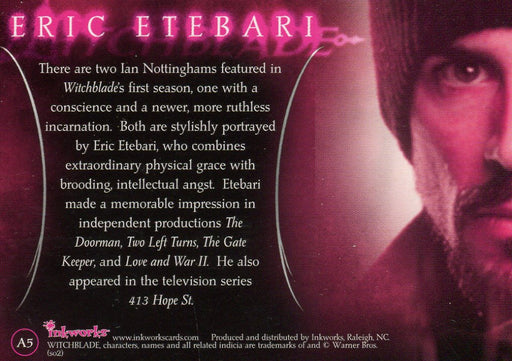 Witchblade Season 1 Eric Etebari as Ian Nottingham Autograph Card A5   - TvMovieCards.com