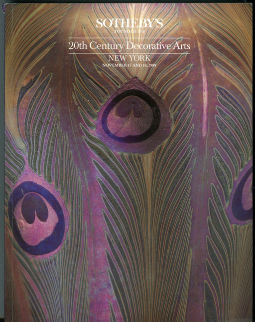 Sothebys Auction Catalog November 17 1988 20th Century Decorative Arts   - TvMovieCards.com