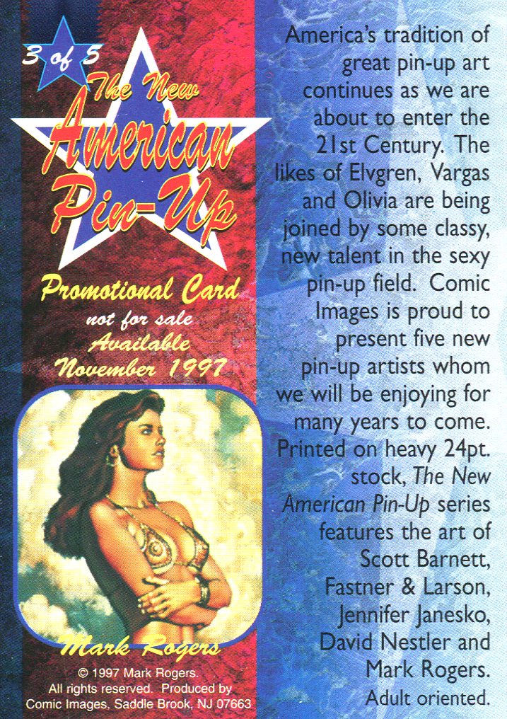 Pin-Up The New American Pin-Up Artist Mark Rogers Autograph Promo Card 3 of 5   - TvMovieCards.com