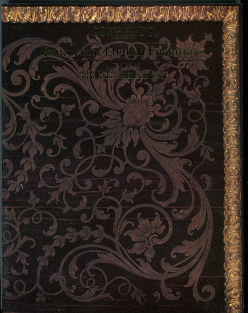 Sothebys Auction Catalog November 1988 Important English Furniture   - TvMovieCards.com