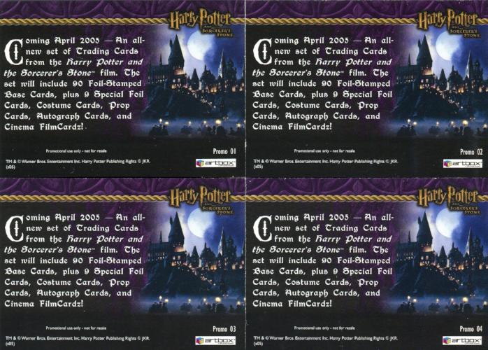 Harry Potter and the Sorcerer's Stone Red Foil Promo Card Set 4 Cards   - TvMovieCards.com