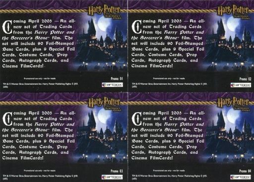 Harry Potter and the Sorcerer's Stone Red Foil Promo Card Set 4 Cards   - TvMovieCards.com