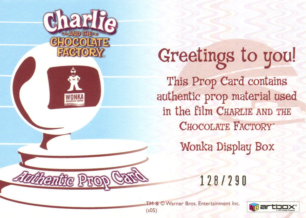 Charlie & Chocolate Factory Wonka Display Box Prop Card #128/290   - TvMovieCards.com