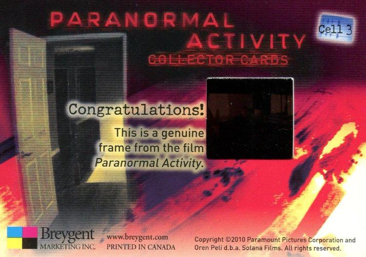Paranormal Activity Movie Film Cell Chase Card Cell 3   - TvMovieCards.com