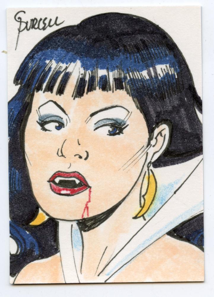 Vampirella New Series Sketch Card by Gordon Purcell #2   - TvMovieCards.com