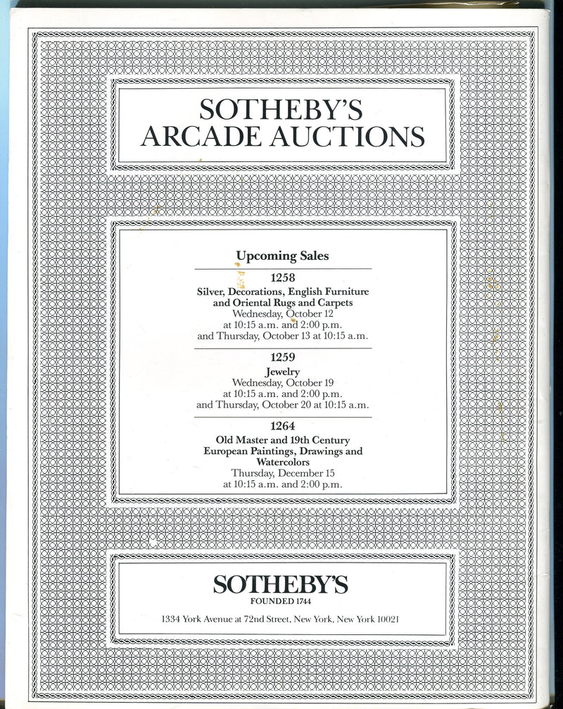 Sothebys Arcade Auction Catalog October 5 1988 Modern & Contemporary Paintings   - TvMovieCards.com