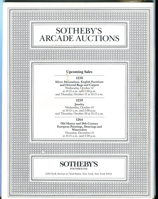Sothebys Arcade Auction Catalog October 5 1988 Modern & Contemporary Paintings   - TvMovieCards.com