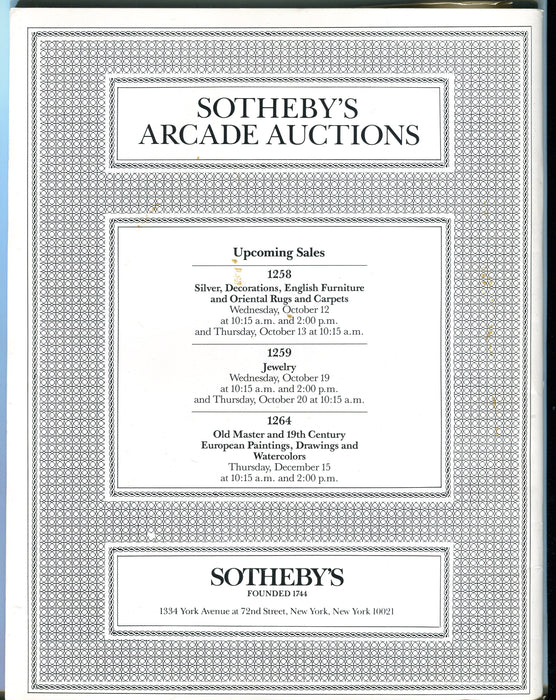 Sothebys Arcade Auction Catalog October 5 1988 Modern & Contemporary Paintings   - TvMovieCards.com