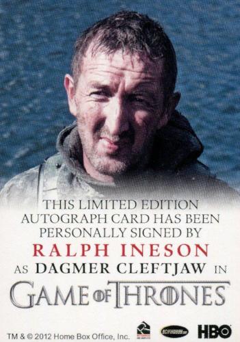 Game of Thrones Season 4 Ralph Ineson as Dagmer Cleftjaw Autograph Card   - TvMovieCards.com