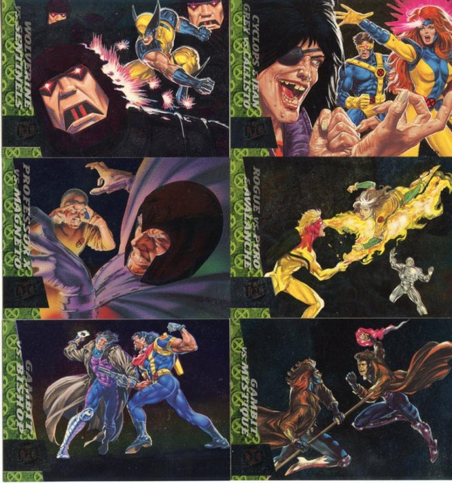 Marvel  X-Men 1994 Fleer Ultra Greatest Battles 6 Chase Card Set   - TvMovieCards.com