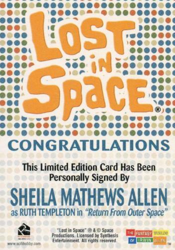 Lost in Space Complete Shiela Mathews Allen as Ruth Templeton Autograph Card   - TvMovieCards.com