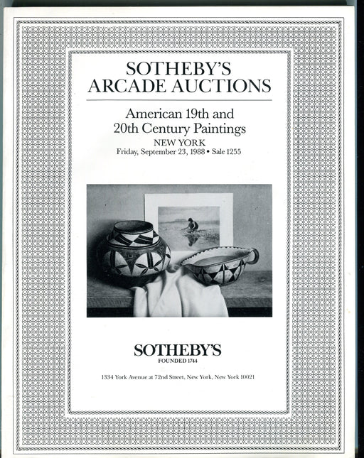 Sothebys Arcade Auction Catalog Sept 23 1988 American 19-20th Century Paintings   - TvMovieCards.com