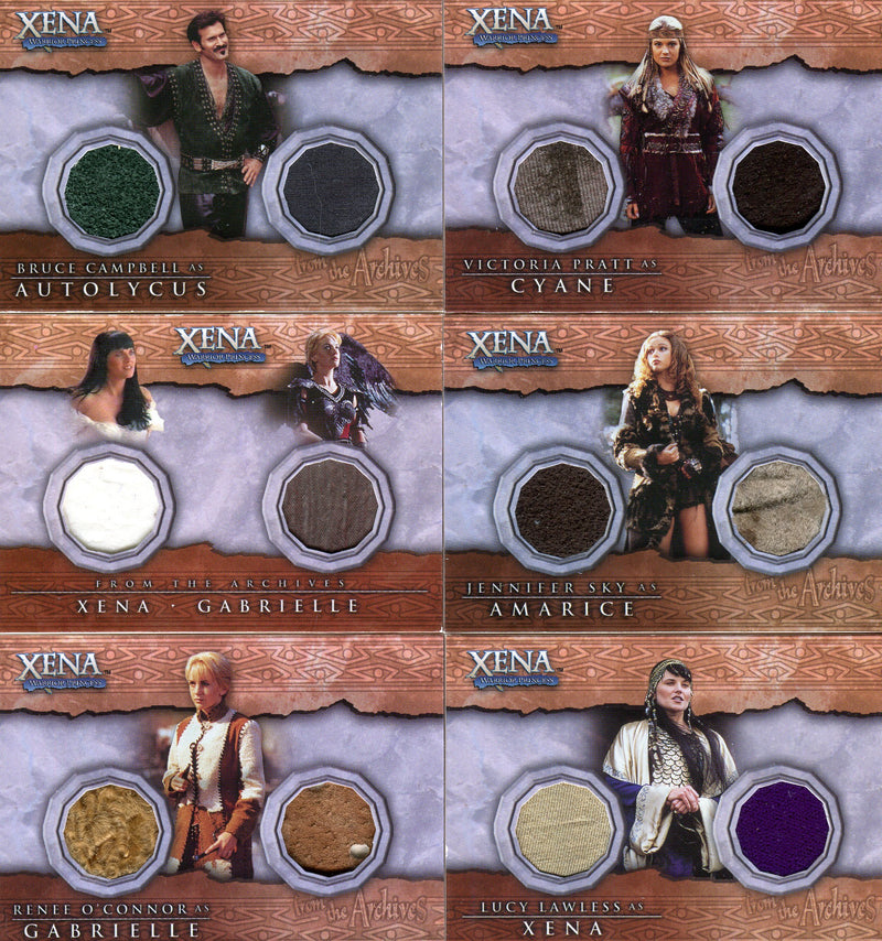 Xena Beauty and Brawn Double Costume Card Lot 6 Cards   - TvMovieCards.com