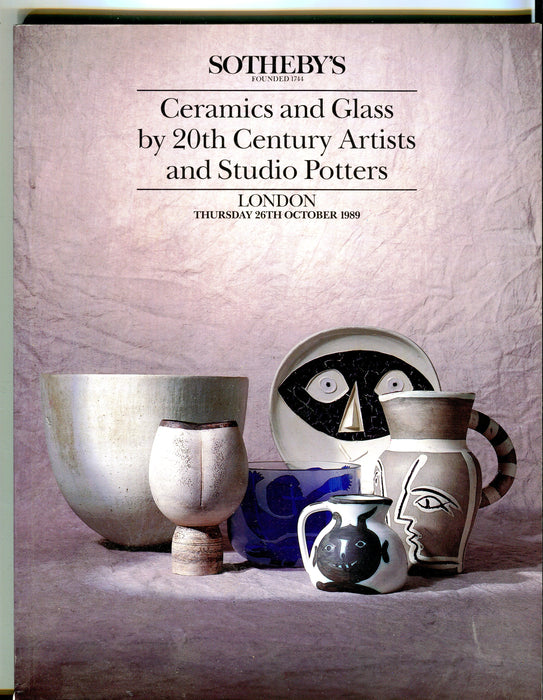 Sothebys Auction Catalog October 26, 1989 Ceramics & Glass 20th Century Artists   - TvMovieCards.com