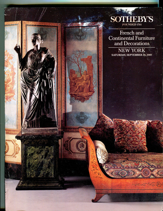 Sothebys Auction Catalog September 30, 1989 French Continental Furniture   - TvMovieCards.com