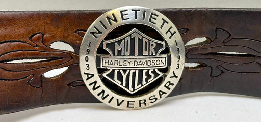 Harley Davidson 90th Anniversary 1.5" Screw in Pin Leather Belts Jackets Hat C   - TvMovieCards.com