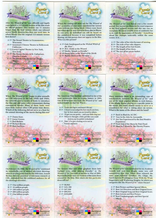 Wizard of Oz Series 2  9 Chase Card Set   Puzzle Card 2 Set Breygent 2007   - TvMovieCards.com