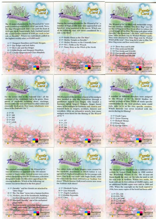 Wizard of Oz Series 2  9 Chase Card Set  Puzzle Card 1 Set Breygent 2007   - TvMovieCards.com