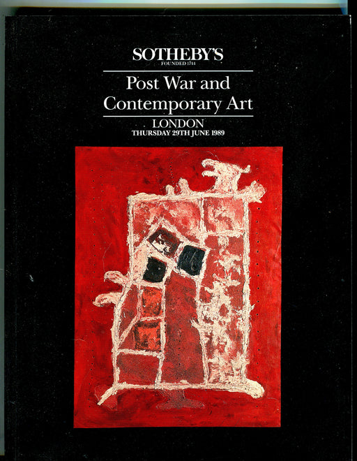 Sothebys Auction Catalog June 29th, 1989 Post War and Contemporary Art   - TvMovieCards.com