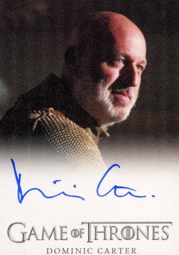 Game of Thrones Season 4 Dominic Carter as Janos Slynt Autograph Card   - TvMovieCards.com
