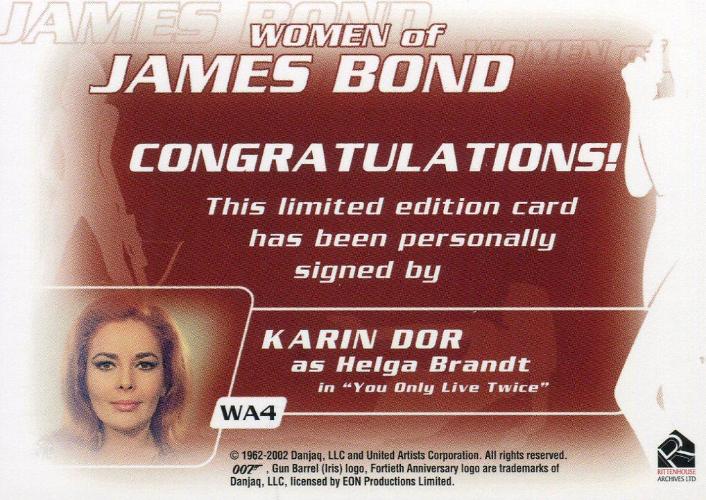 James Bond Women of James Bond in Motion Karin Dor Autograph Card WA4   - TvMovieCards.com