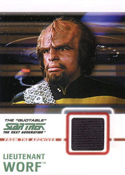 Star Trek Quotable Next Generation TNG Costume Card C7 Lieutenant Worf Black   - TvMovieCards.com