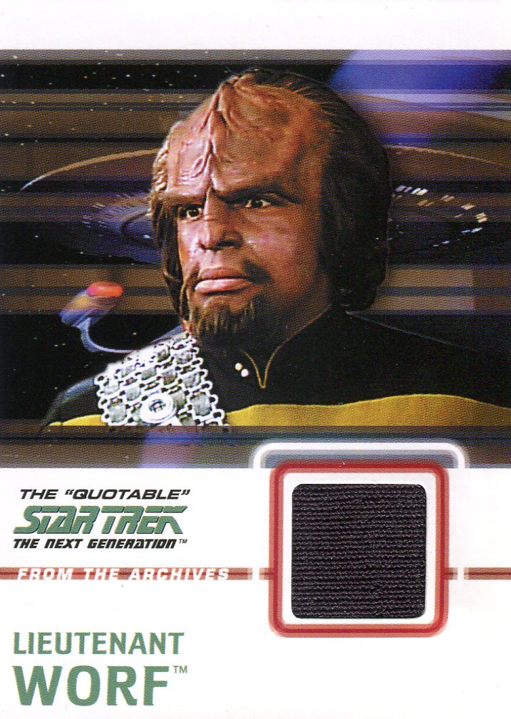 Star Trek Quotable Next Generation TNG Costume Card C7 Lieutenant Worf Black   - TvMovieCards.com