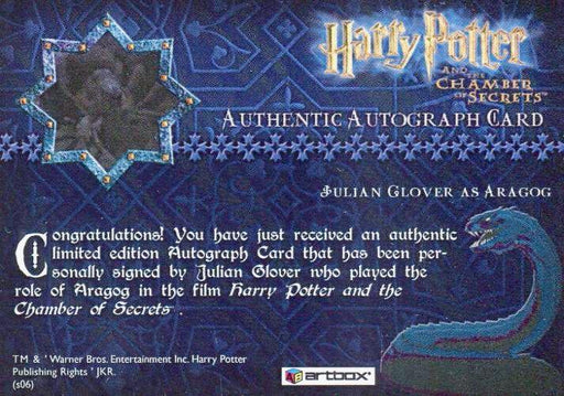 Harry Potter and the Chamber of Secrets Julian Glover Autograph Card   - TvMovieCards.com