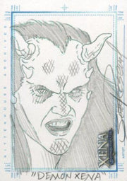 Xena Art & Images Sketch Card by Scott Rosema Demon Xena   - TvMovieCards.com
