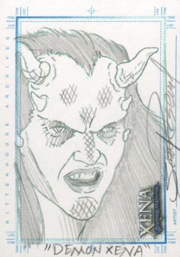 Xena Art & Images Sketch Card by Scott Rosema Demon Xena   - TvMovieCards.com